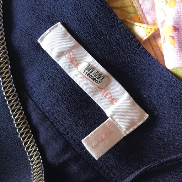 See by Chloe viscose and silk ruffle dress with tie straps and gold stitching - Picture 2 of 7